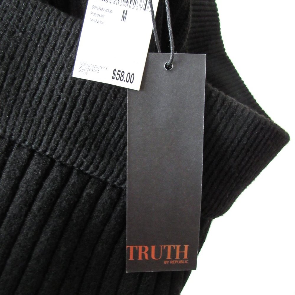 Essential Stretch Knit Midi Skirt in Chic Black Size-M - Picture 2 of 5
